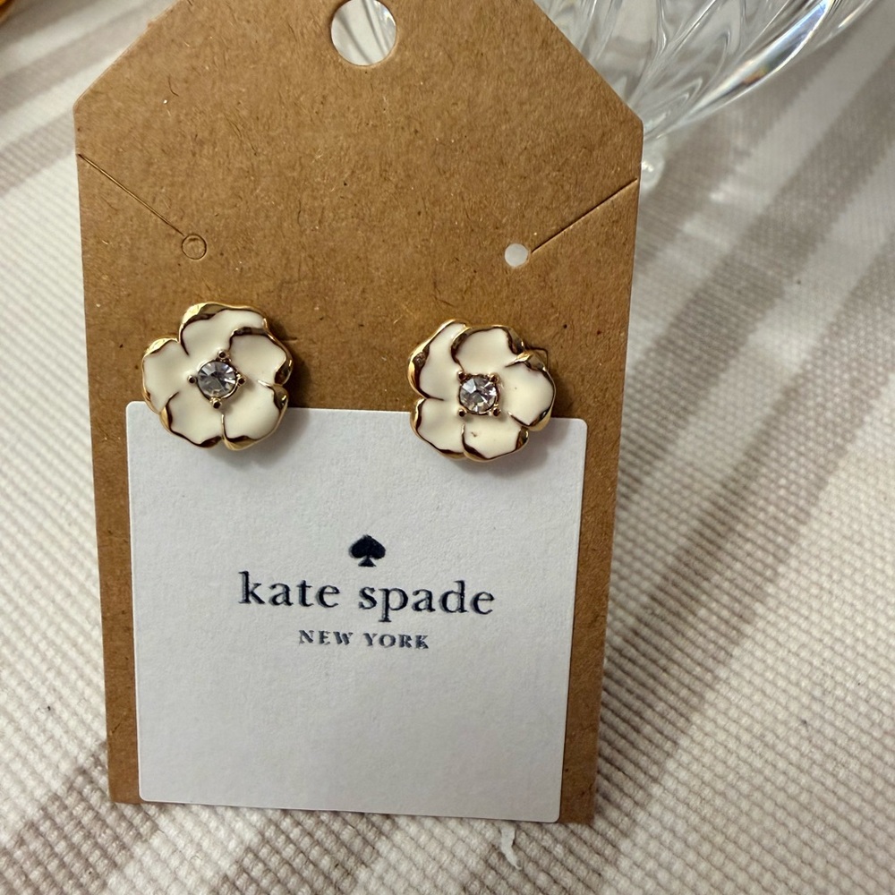 Kate Spade Ivory Floral Stud Earrings